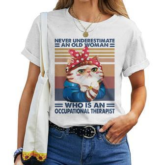 Vintage Never Underestimate And Old Woman Who Is An Women T-shirt - Thegiftio UK
