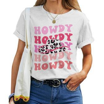 Vintage White Howdy Rodeo Western Hat Southern Cowgirl Women T-shirt | Mazezy