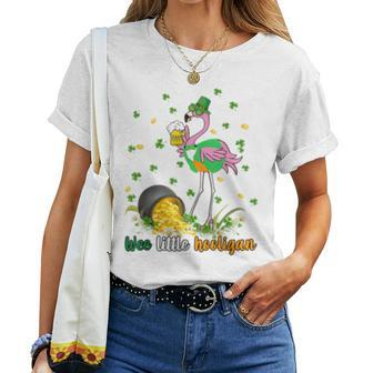 Wee Little Hooligan Leprechaun Flamingo St Patricks Day Women T-shirt | Mazezy UK