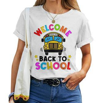 Welcome Back To School Bus First Day Teacher Students Women T-shirt - Monsterry AU