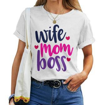 Wife Mom Boss Mom Joke Quote Humor Mother's Day Women Women T-shirt | Mazezy CA
