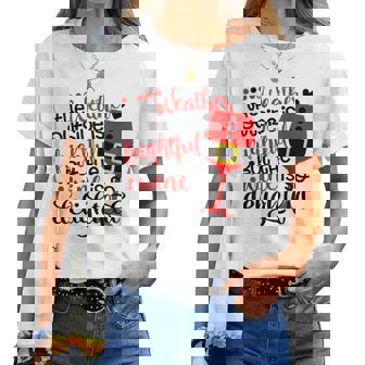 The Wine Is So Delightful Christmas Alcohol Drinker Outfit Women T-shirt | Mazezy