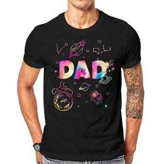 Dad Outer Space Daddy Planet Birthday Fathers Day Gift For Women Men T-shirt Crewneck Short Sleeve | Mazezy