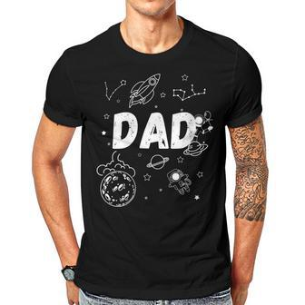 Dad Outer Space Daddy Planet Birthday Fathers Day Gift For Womens Gift For Women Men T-shirt Crewneck Short Sleeve | Mazezy