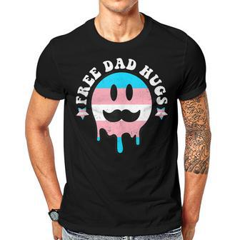 Free Dad Hugs Smile Face Trans Daddy Lgbt Fathers Day Gift For Women Men T-shirt Crewneck Short Sleeve | Mazezy