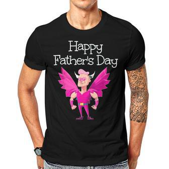 Funny Embarrassing Dad In Girl Colors Happy Fathers Day Gift For Women Men T-shirt Crewneck Short Sleeve | Mazezy
