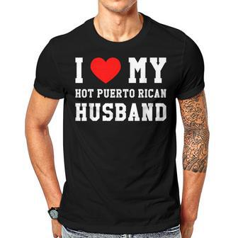 I Love My Hot Puerto Rican Husband Red Heart Gift For Women Men T-shirt Crewneck Short Sleeve | Mazezy