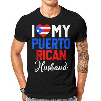 I Love My Puerto Rican Husband Canada Flag Married Couple Gift For Women Men T-shirt Crewneck Short Sleeve | Mazezy