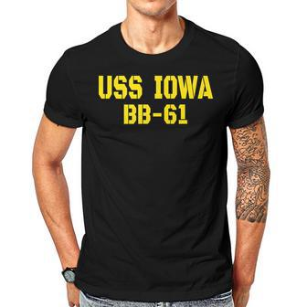 Iowa Battleship Veteran Warship Bb61 Father Grandpa Dad Son Gift For Women Men T-shirt Crewneck Short Sleeve | Mazezy