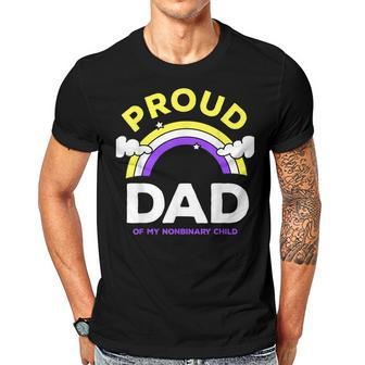 Nonbinary Pride Subtle Proud Non Binary Dad Lgbt Enby Flag Gift For Mens Gift For Women Men T-shirt Crewneck Short Sleeve | Mazezy