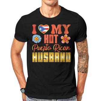 Puerto Rico I Love My Hot Puerto Rican Husband Gift For Women Men T-shirt Crewneck Short Sleeve | Mazezy
