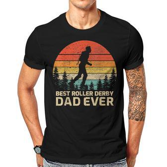 Retro Vintage Best Roller Derby Dad Ever Fathers Day Gift For Mens Gift For Women Men T-shirt Crewneck Short Sleeve | Mazezy DE