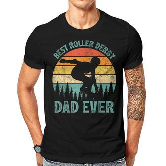 Vintage Retro Best Roller Derby Dad Ever Fathers Day Gift For Mens Gift For Women Men T-shirt Crewneck Short Sleeve | Mazezy DE