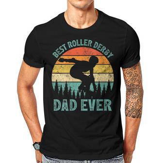 Vintage Retro Best Roller Derby Dad Ever Fathers Day Gift For Womens Gift For Women Men T-shirt Crewneck Short Sleeve | Mazezy