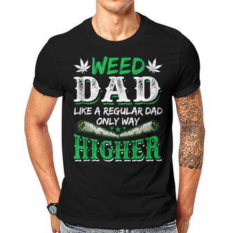 Weed Dad Marijuana Funny 420 Cannabis Thc Pumpkin Themed Gift For Women Men T-shirt Crewneck Short Sleeve | Mazezy