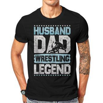 Wrestling Husband Dad Rings Legend Rings Men Gift For Women Men T-shirt Crewneck Short Sleeve | Mazezy AU