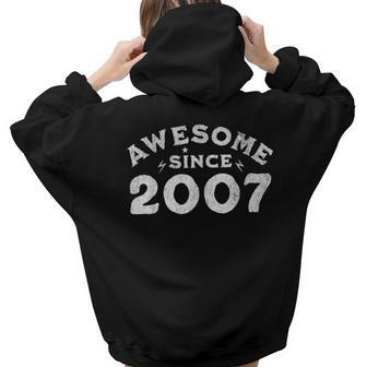 Awesome Since 2007 Birthday Vintage Women Hoodie Back Print | Mazezy