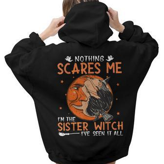 Awesome Cute Halloween Vintage Ideas Sister Witch For Sister Women Hoodie Back Print | Mazezy