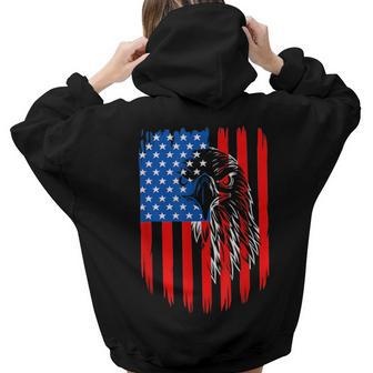 Bald Eagle 4Th Of July Christmas American Flag Patriotic Women Hoodie Back Print | Mazezy