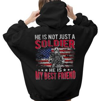My Best Friend Is A Soldier - Proud Army Friend Buddy Bestie Women Hoodie Back Print | Mazezy