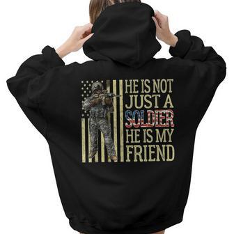 My Best Friend Is A Soldier Proud Army Friend Military Bestie Women Hoodie Back Print | Mazezy