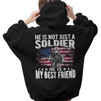My Best Friend Is A Soldier Proud Military Friend Buddy Bestie Women Hoodie Back Print | Mazezy