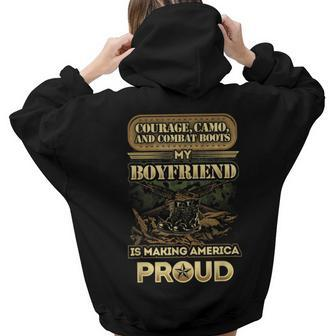 My Boyfriend Is A Soldier Proud Military Girlfriend Women Hoodie Back Print | Mazezy