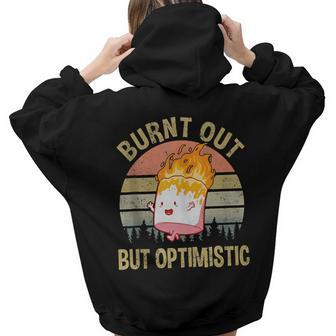 Burnt Out But Optimistic - Retro Vintage Sunset Women Hoodie Back Print | Mazezy