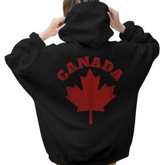 Canada Vintage Canadian Flag Leaf Maple Men Women Retro Canada Women Hoodie Back Print | Mazezy CA