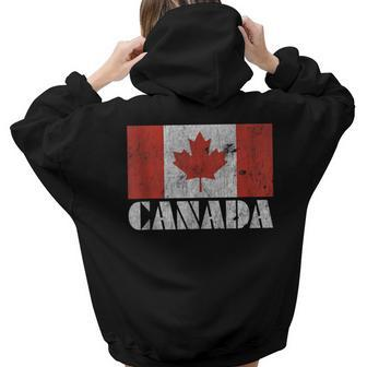 Canadian Canada Flag Vintage Country Souvenir Women Hoodie Back Print | Mazezy