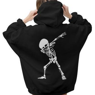 Dabbing Skeleton - Halloween Dab Skull Women Hoodie Back Print | Mazezy