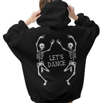 Lets Dance Skeleton Skull Dance Of Death Halloween Women Hoodie Back Print | Mazezy