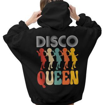 Disco Queen Girls Love Dancing To 70S Music 70S Vintage s Women Hoodie Back Print | Mazezy