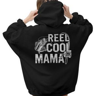 Distressed Reel Cool Mama Fishing Mothers Day  Gift For Womens Gift For Women Hoodie Words Graphic Back Print Hoodie Gift For Teen Girls Women