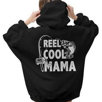 Family Lover Reel Cool Mama Fishing Fisher Fisherman  Gift For Women Hoodie Words Graphic Back Print Hoodie Gift For Teen Girls Women
