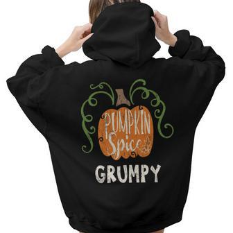 Grumpy Pumkin Spice Fall Matching For Family Women Hoodie Back Print | Mazezy
