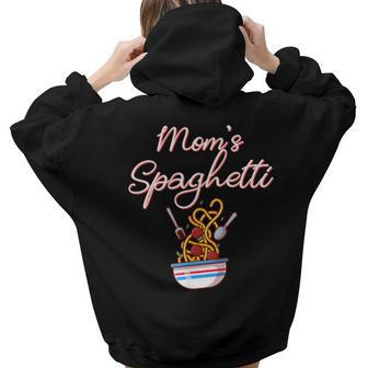 Funny Moms Spaghetti And Meatballs Meme Mothers Day Food  Gift For Women Hoodie Words Graphic Back Print Hoodie Gift For Teen Girls Women