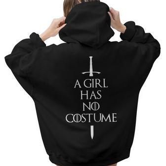 A Girl Has No Costume Halloween Outfit Halloween Women Hoodie Back Print | Mazezy