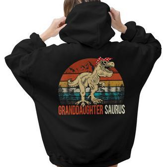 Granddaughtersaurus T Rex Dinosaur Granddaughter Saurus Women Hoodie Back Print | Mazezy
