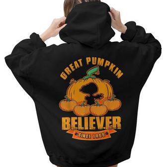 Great Pumpkin Believer Since 1966 Scary Halloween Pumkins Women Hoodie Back Print | Mazezy