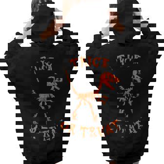 Halloween Dinosaur Trick Or Treat - Vintage Fossil Dinosaur Women Hoodie Back Print | Mazezy