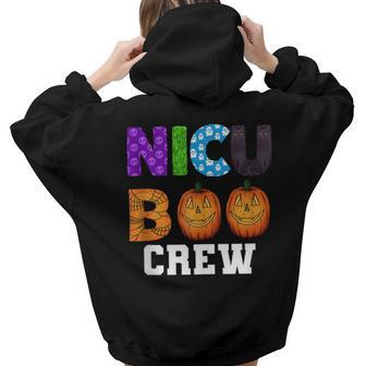 Halloween Nicu Nursing Boo Crew Neonatal Nurses Women Hoodie Back Print | Mazezy
