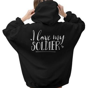 Heart Cute Sweet I Love My Soldier Love Women Hoodie Back Print | Mazezy
