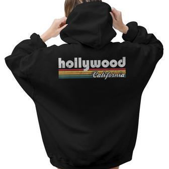 Hollywood California Vintage 70S 80S Retro Style Men Women California And Merchandise Women Hoodie Back Print | Mazezy
