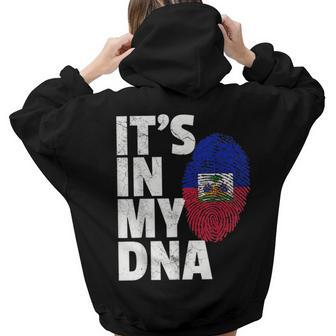 Its In My Dna Haiti Flag Pride National Roots Women Hoodie Back Print | Mazezy