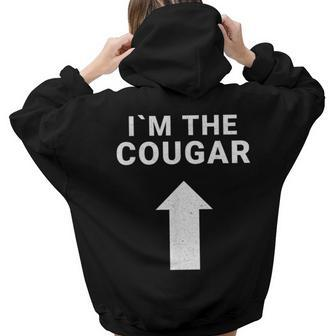 I´M With The Cougar Humor Halloween Birthday Women Hoodie Back Print | Mazezy