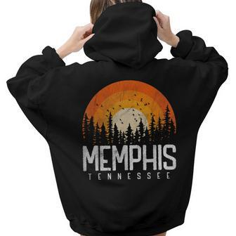 Memphis Tennessee Tn Retro Style Vintage 70S 80S 70S Vintage s Women Hoodie Back Print | Mazezy