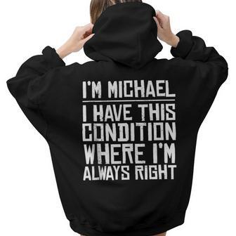 Michael Name Personalized Birthday Michael First Name Women Hoodie Back Print | Mazezy AU