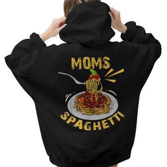 Moms Spaghetti Food Lovers Mothers Day Novelty  Gift For Women Hoodie Words Graphic Back Print Hoodie Gift For Teen Girls Women