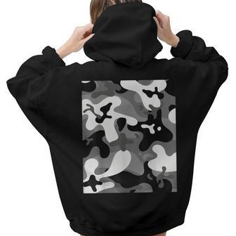 New Grey Black White Camouflage Army Military Soldier Hunter Women Hoodie Back Print | Mazezy UK